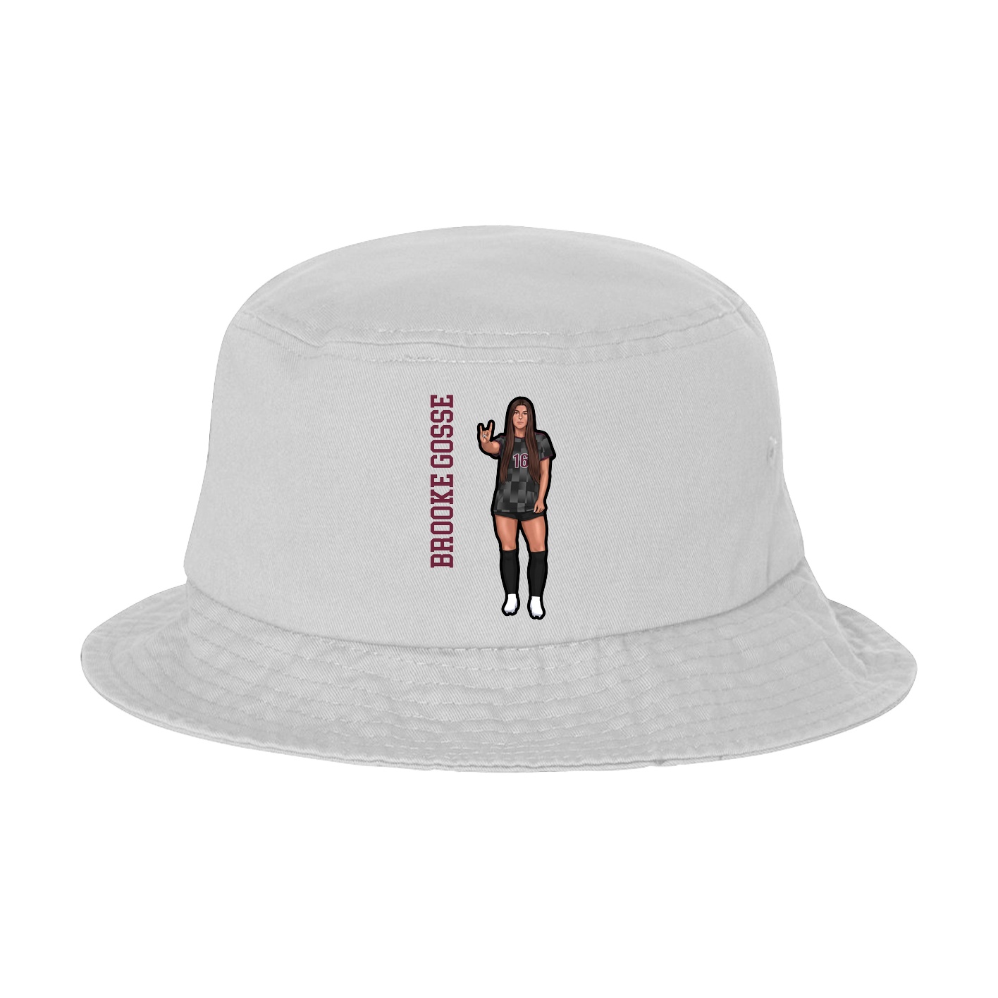 Bucket Cap — Name Vertical in White