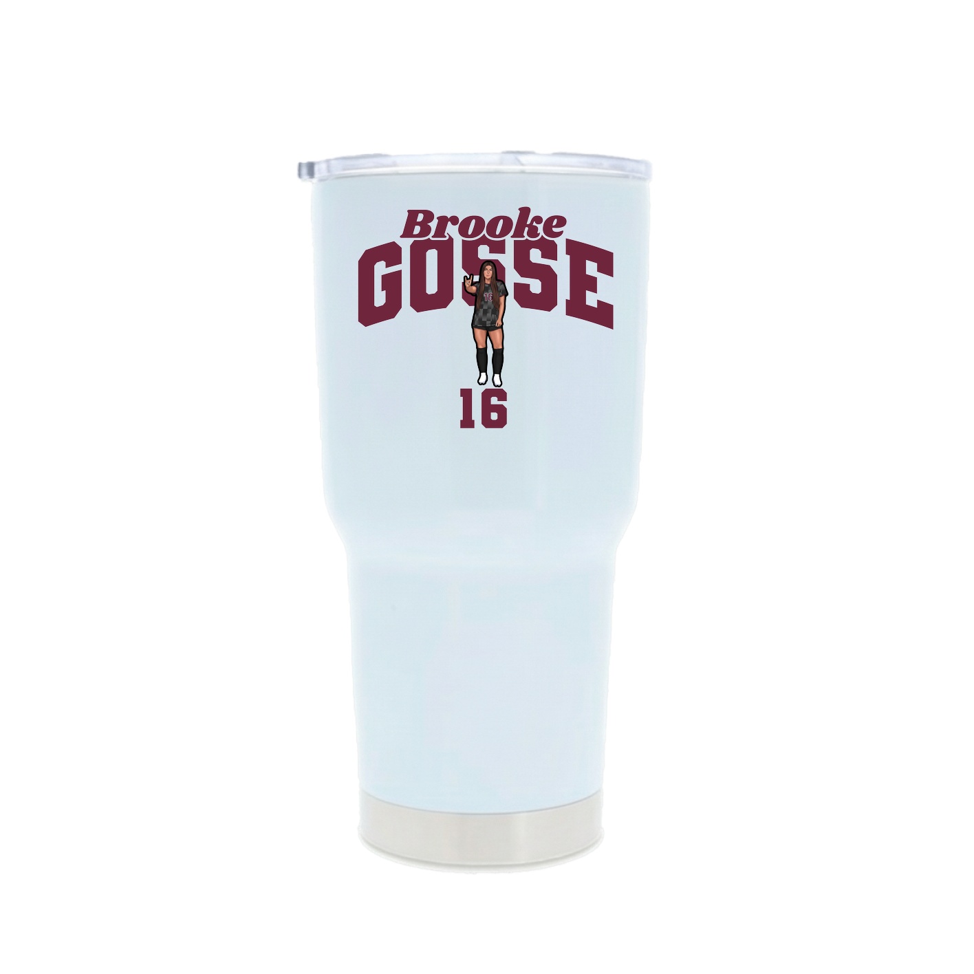 30oz Stainless Steel Tumbler — Signature Arch in White