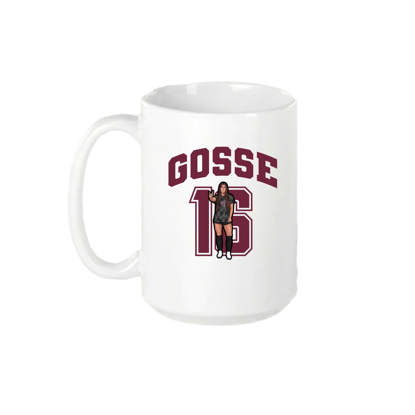 15oz Coffee Mug — Number in White