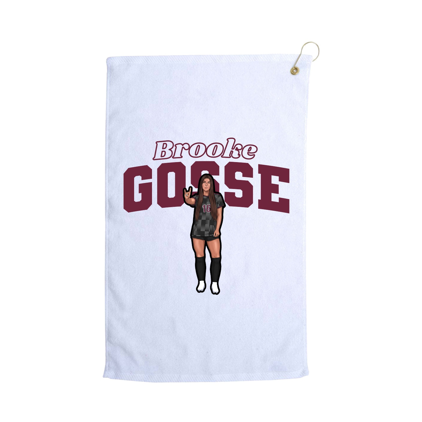 Golf Towel — Name Arch in White