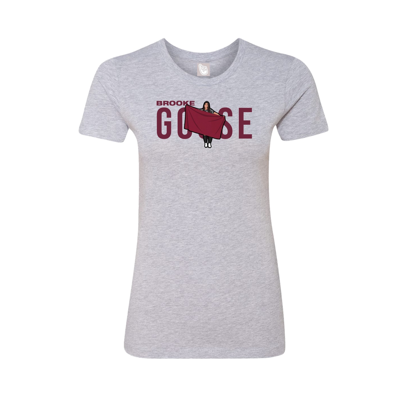 Fitted Women's Tee — Player Name in Grey