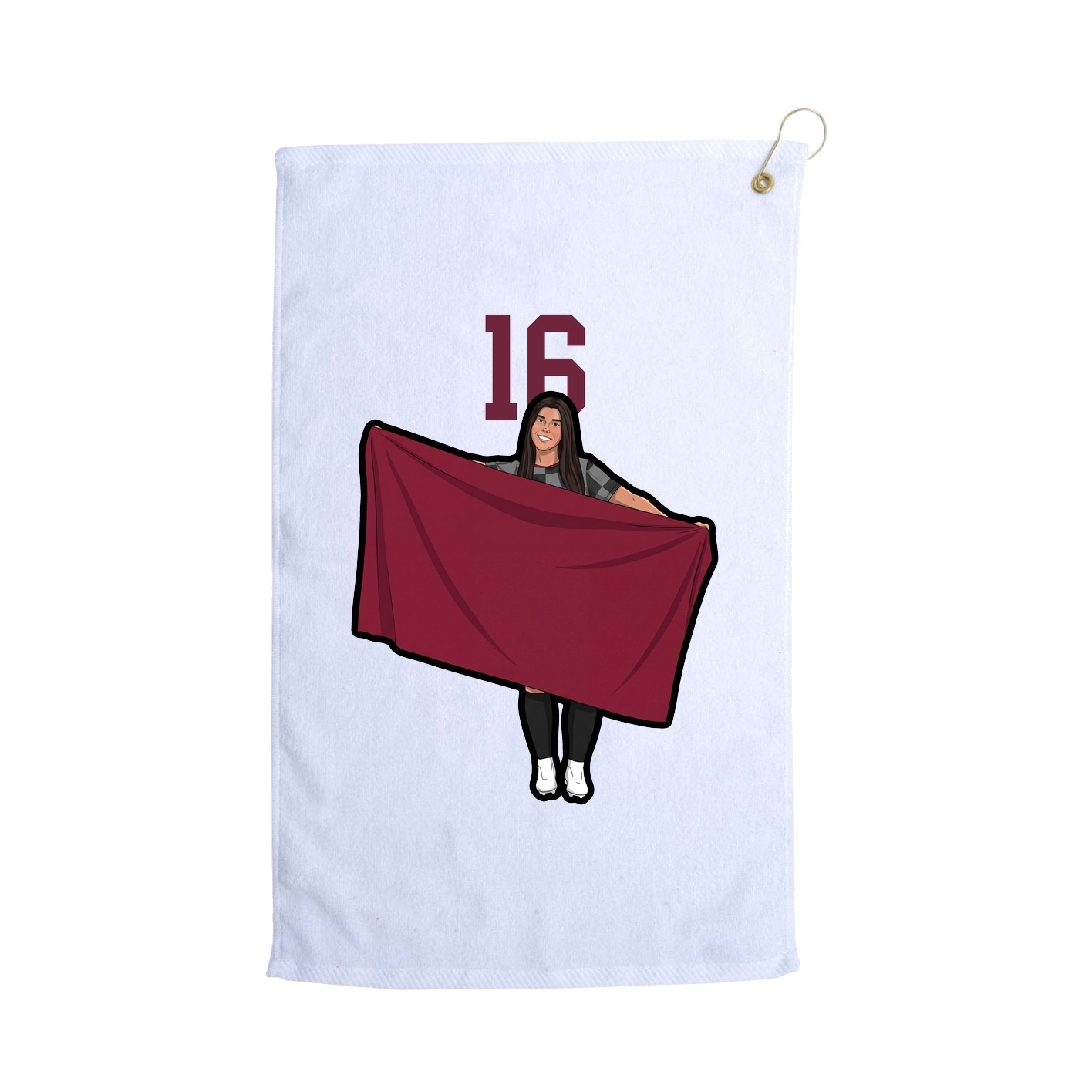 Golf Towel — Number Top in White