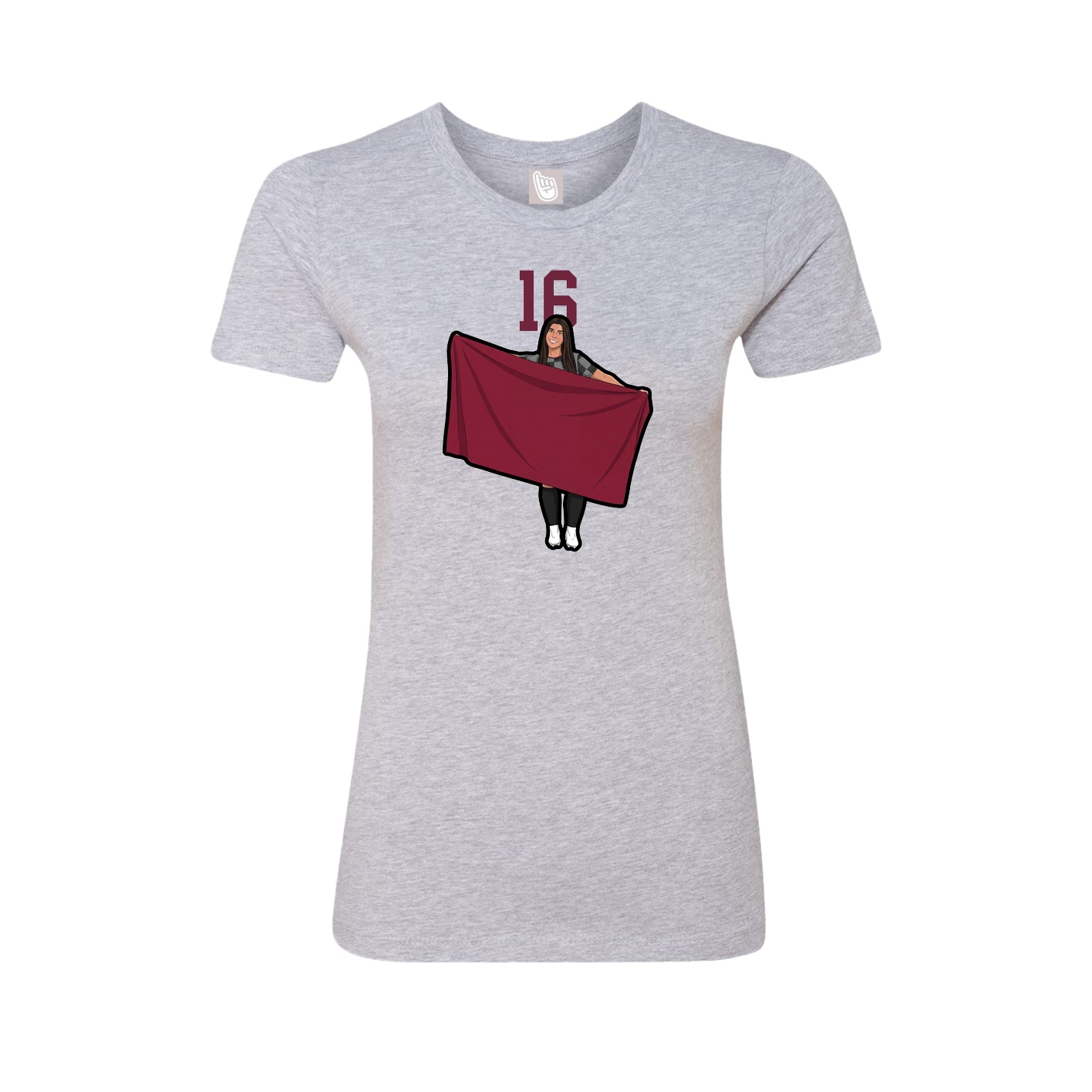 Fitted Women's Tee — Number Top in Grey
