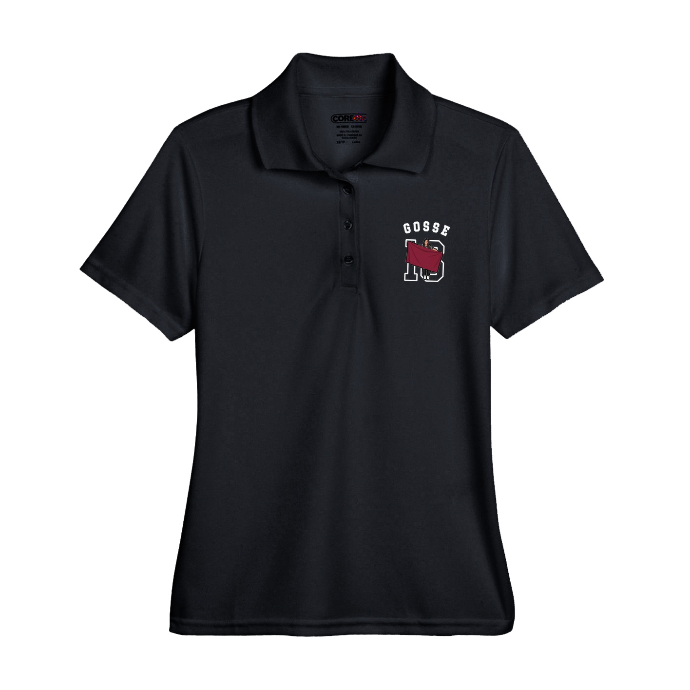 Womens Performance Polo — Shirsey Arch in Black