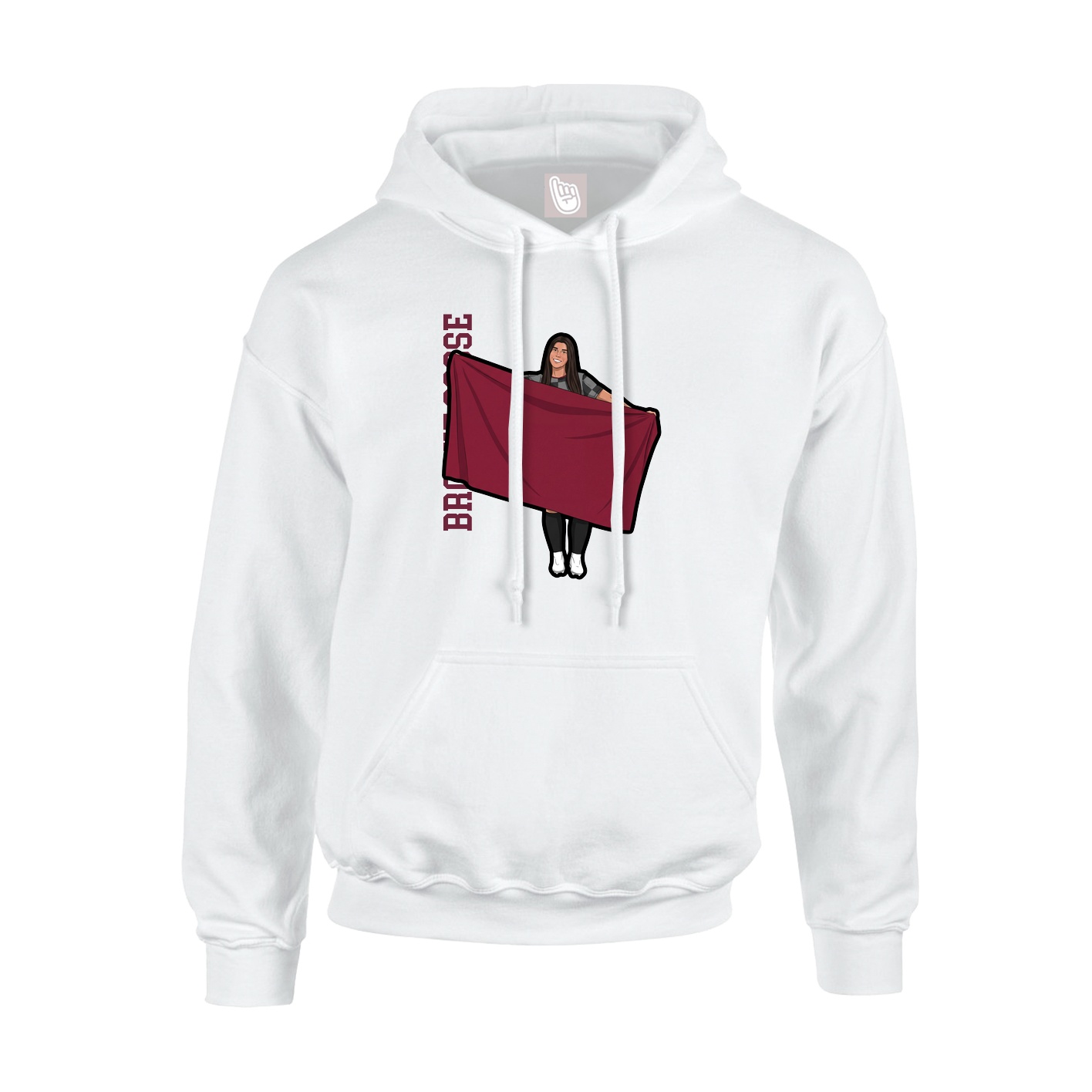 Youth Hoodie — Name Vertical in White