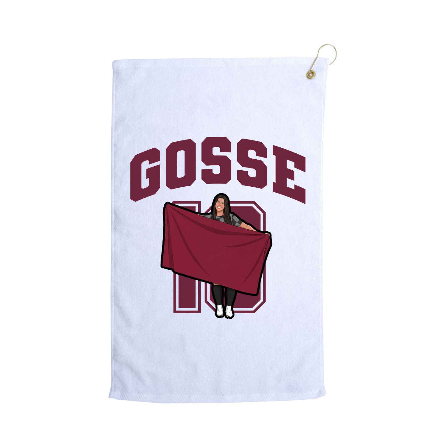 Golf Towel — Number in White