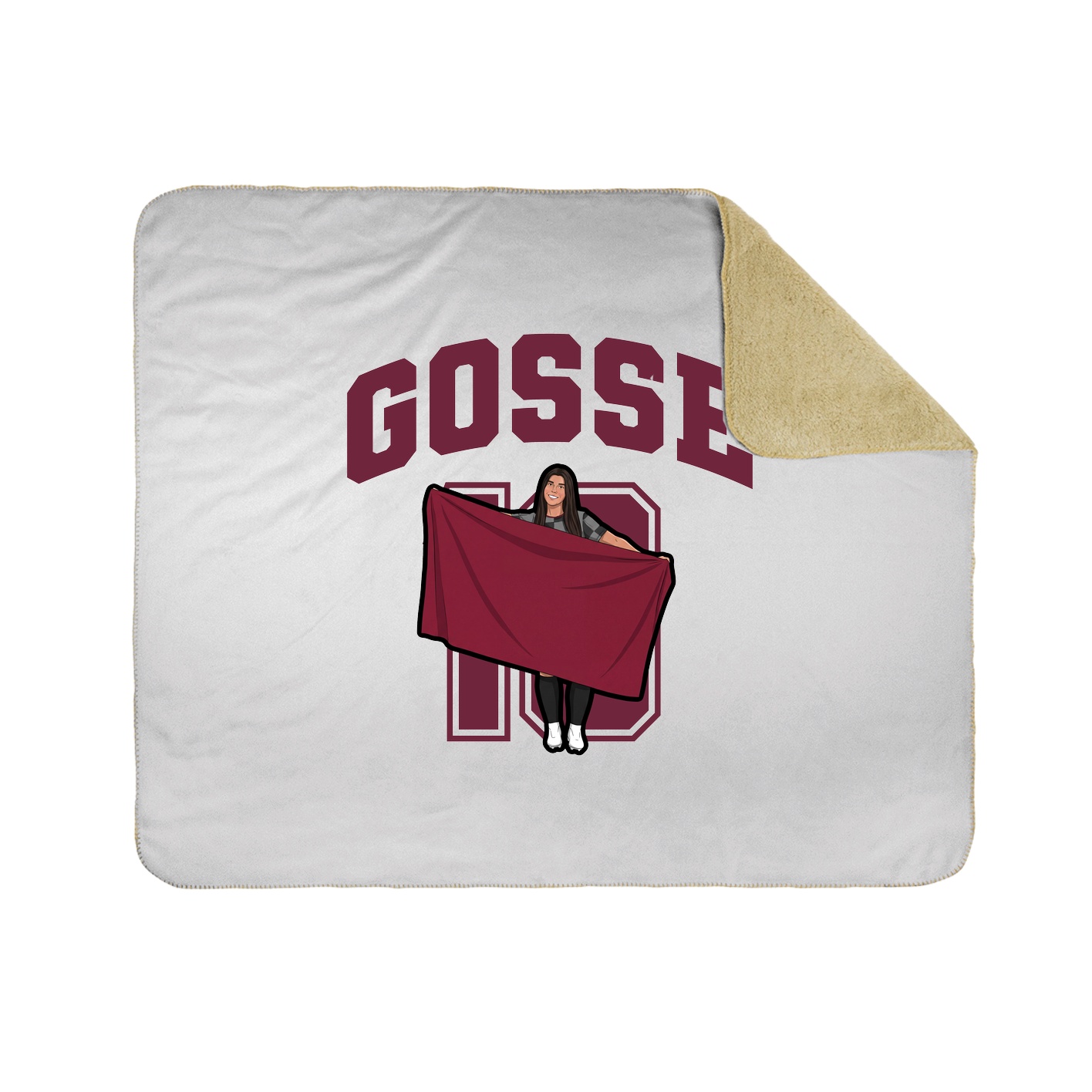 Throw Blanket — Number in White