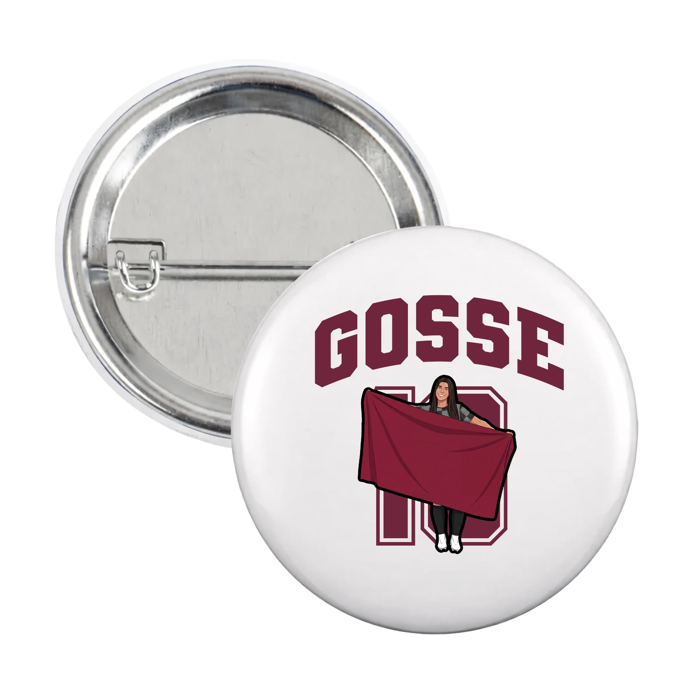 Game Day Button — Number in White