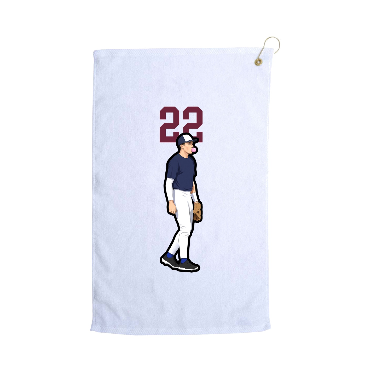 Golf Towel — Number Top in White