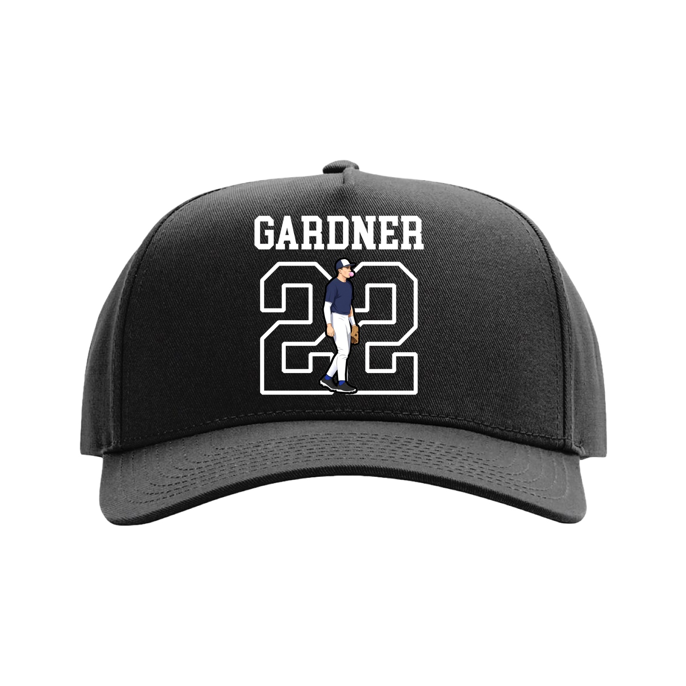 Full Fabric Five-Panel Champ Cap — Shirsey in Black