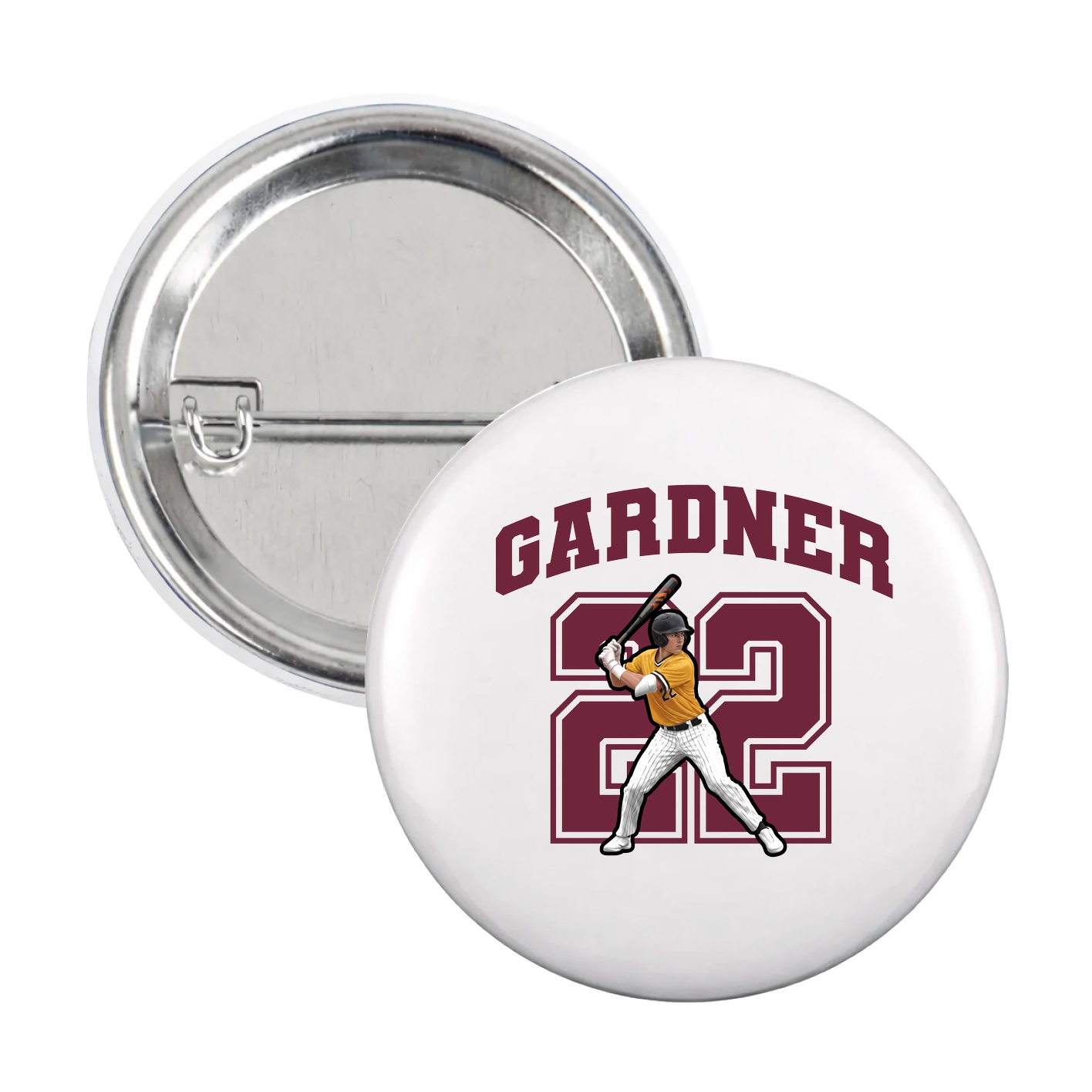 Game Day Button — Number in White