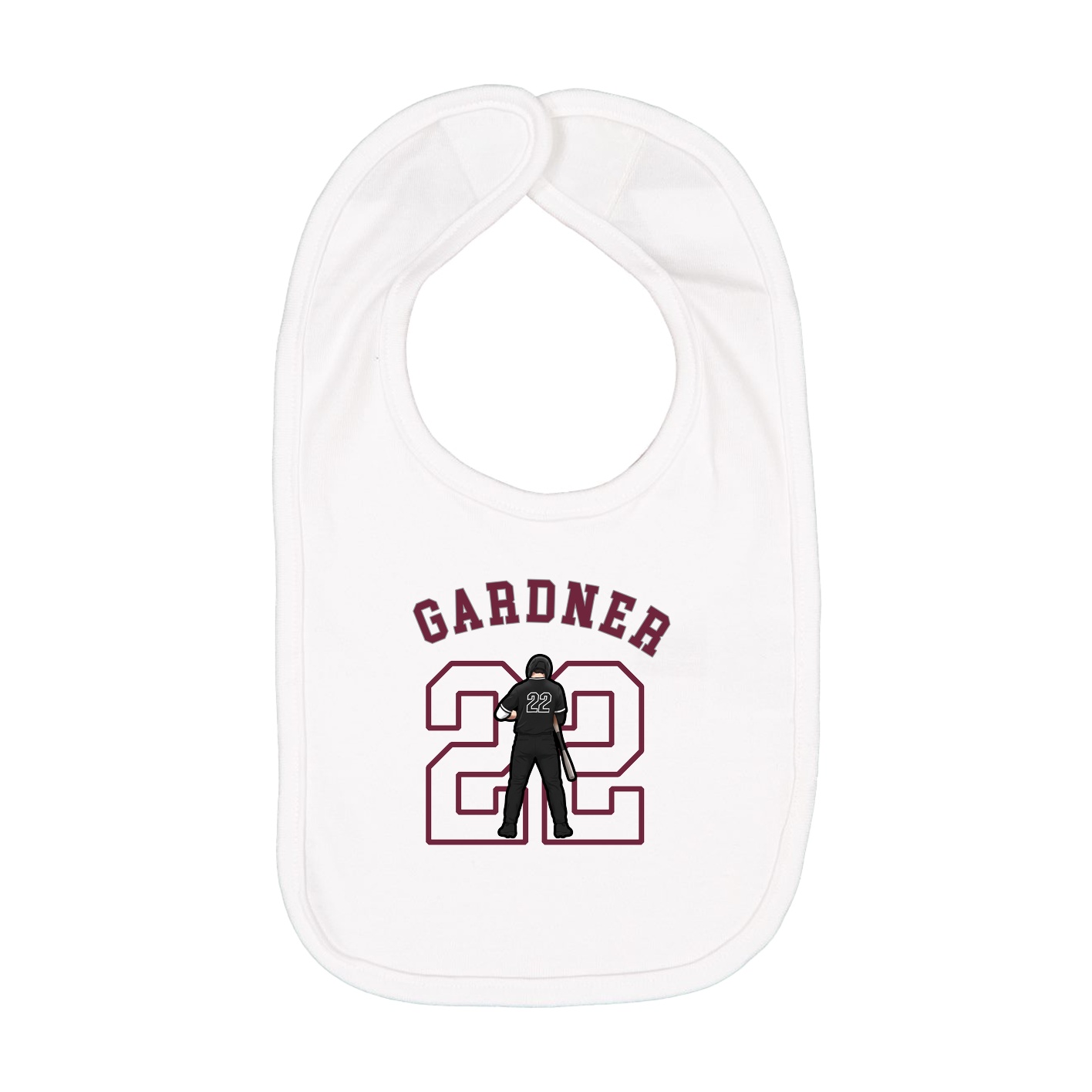 Infant Bib — Shirsey Arch in White