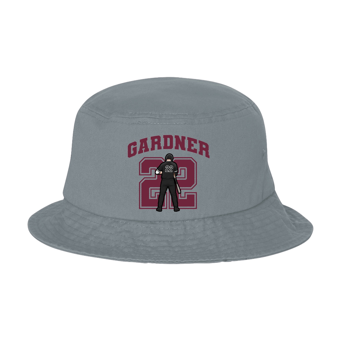 Bucket Cap — Number in Grey