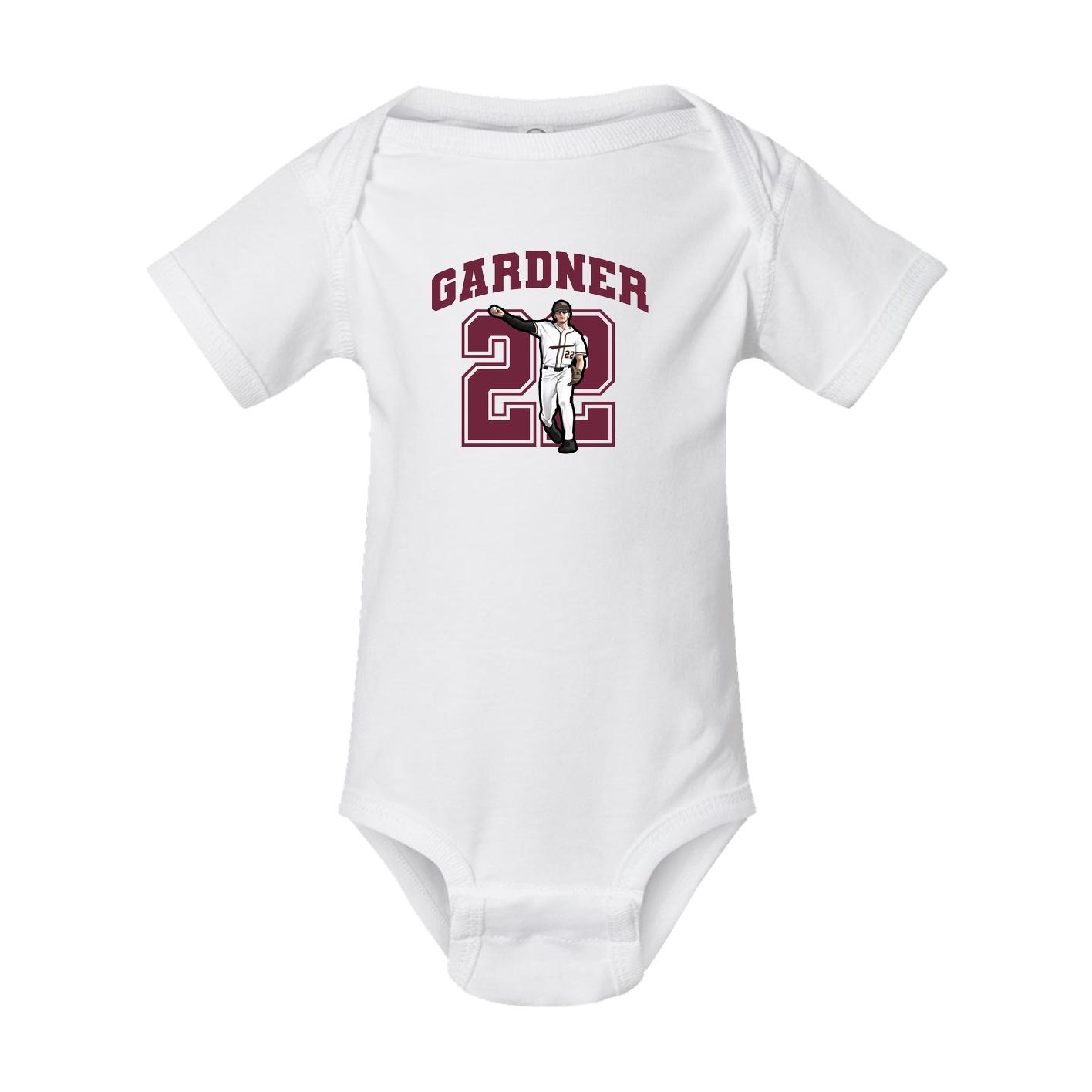 Baby Onesie — Number in White