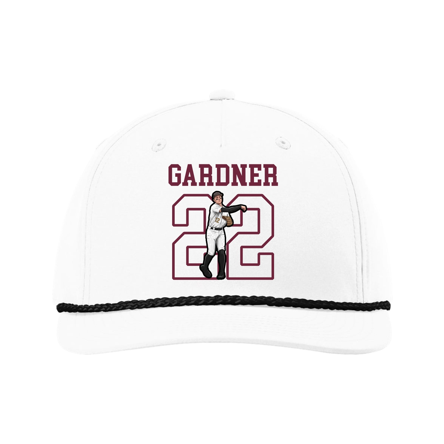 Five-Panel Classic Rope Cap — Shirsey in White
