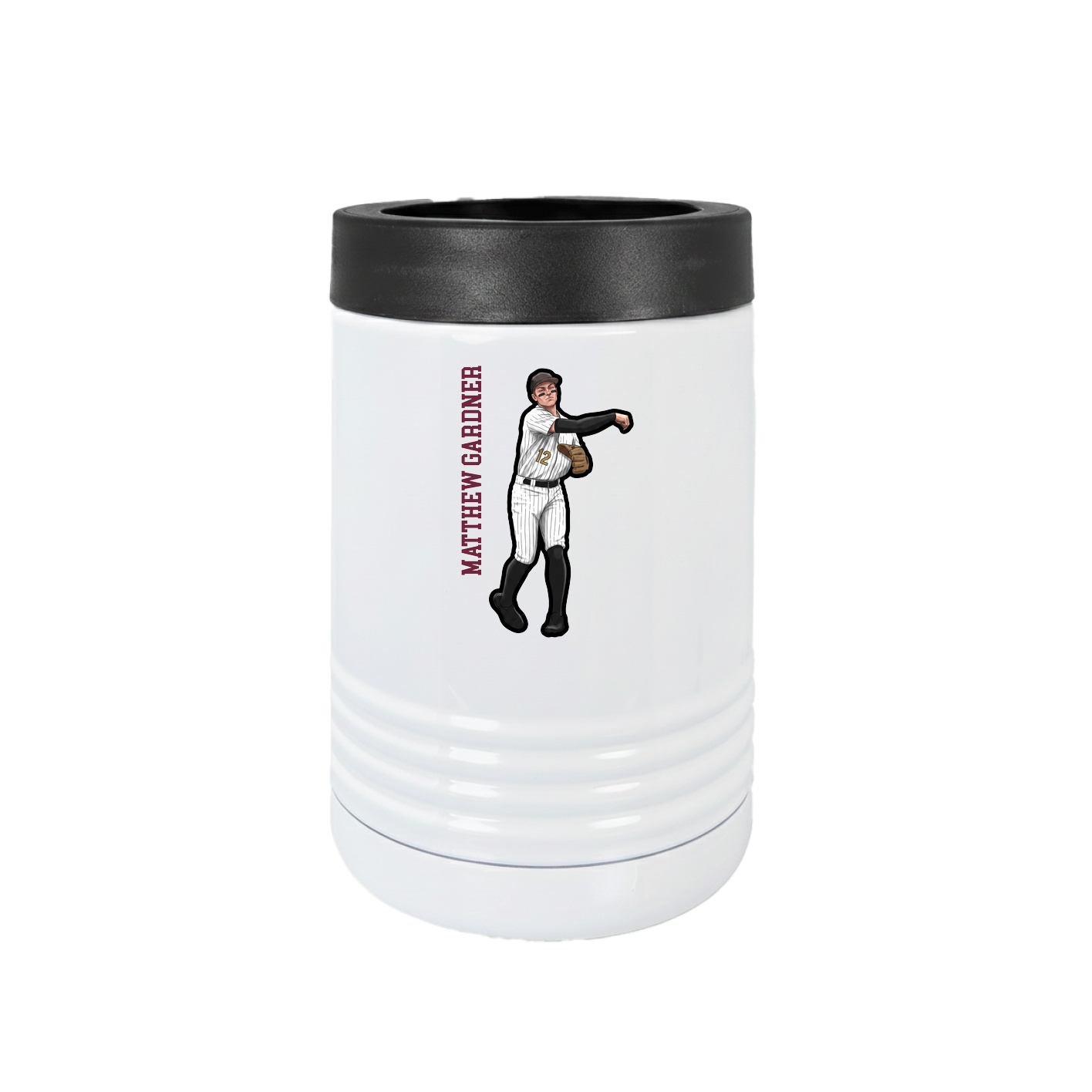 Beverage Holder — Name Vertical in White