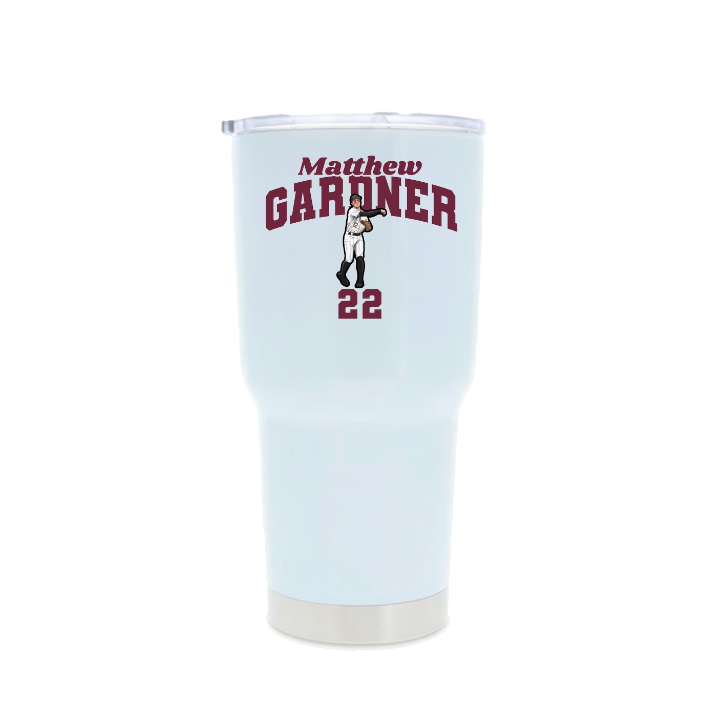 30oz Stainless Steel Tumbler — Signature Arch in White