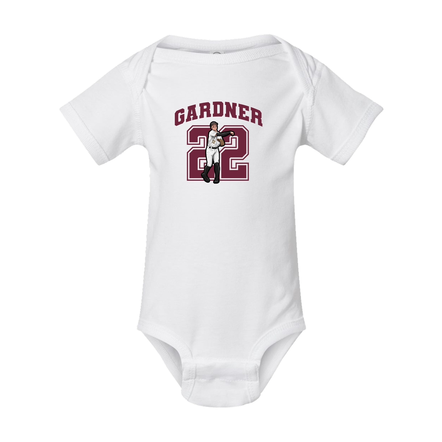 Baby Onesie — Number in White