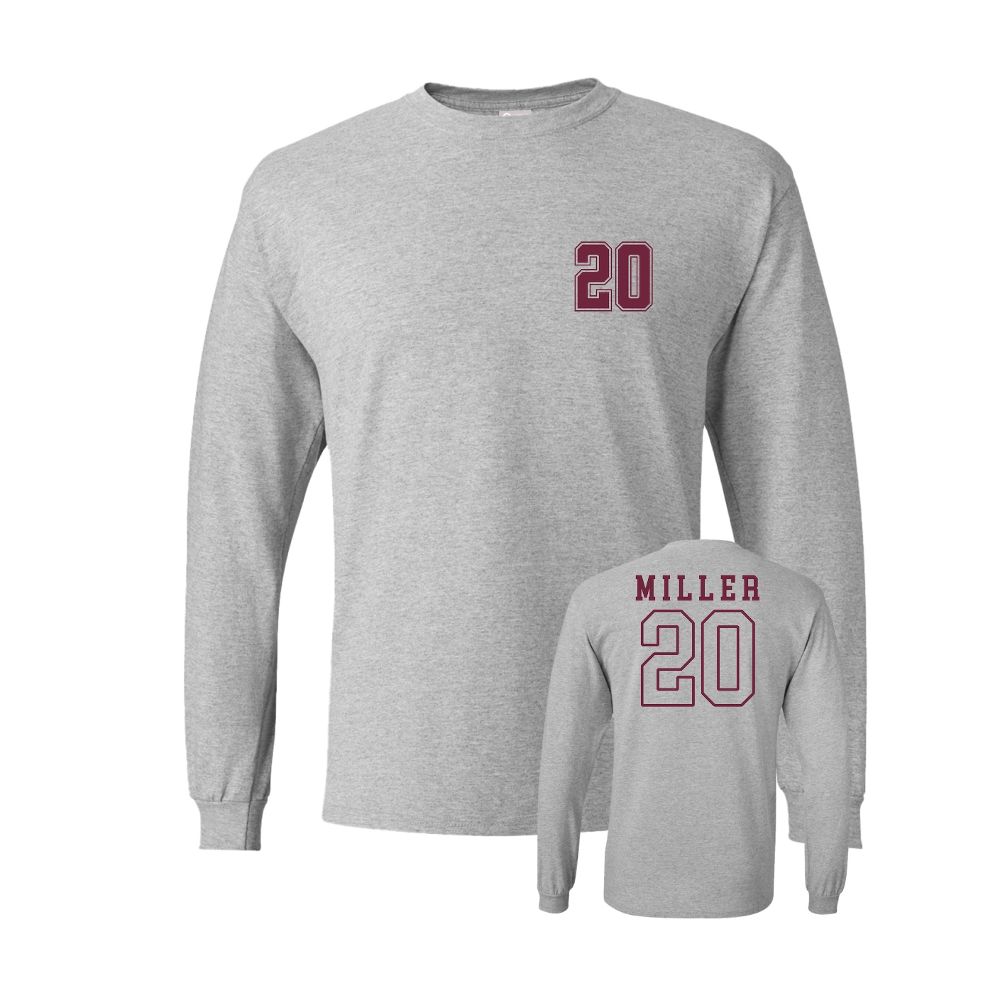 Long Sleeve Tee — Chest Back in Grey