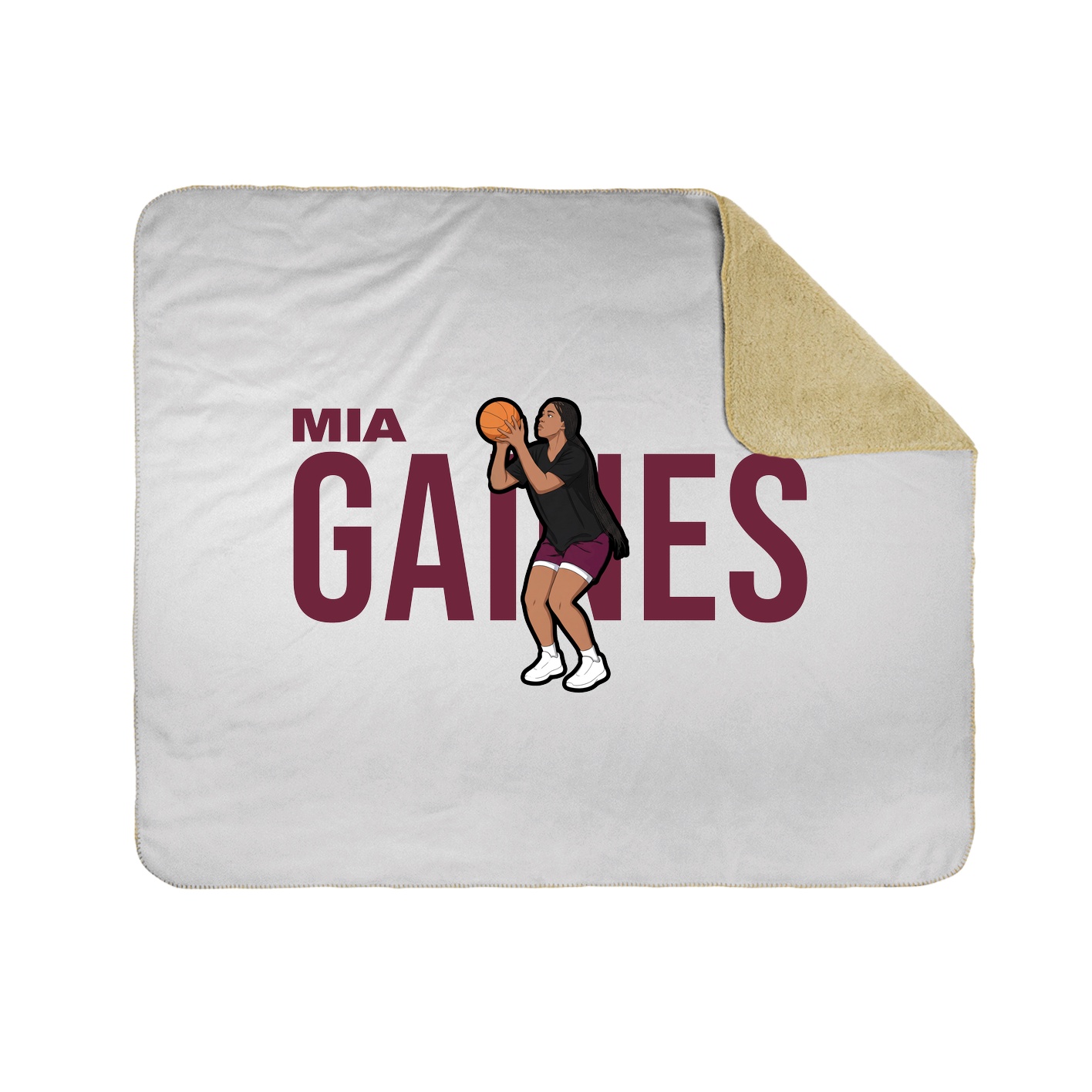 Throw Blanket — Player Name in White