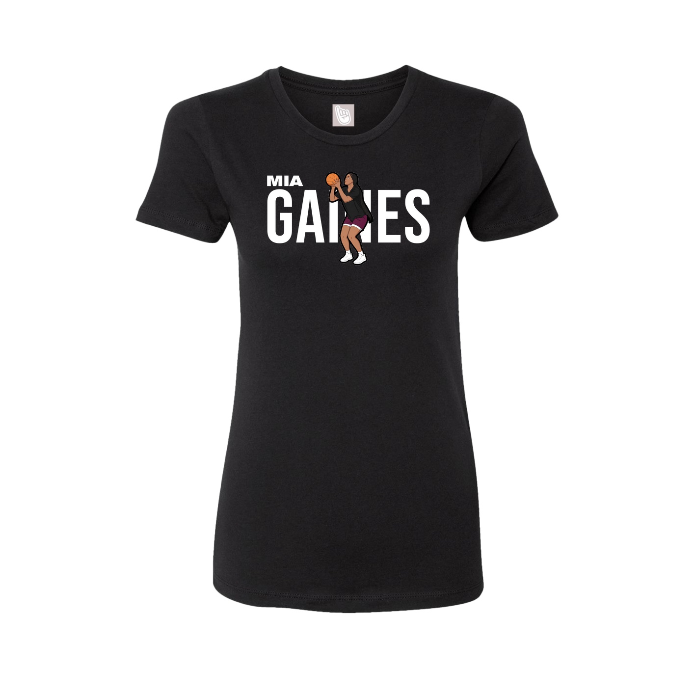 Fitted Women's Tee — Player Name in Black
