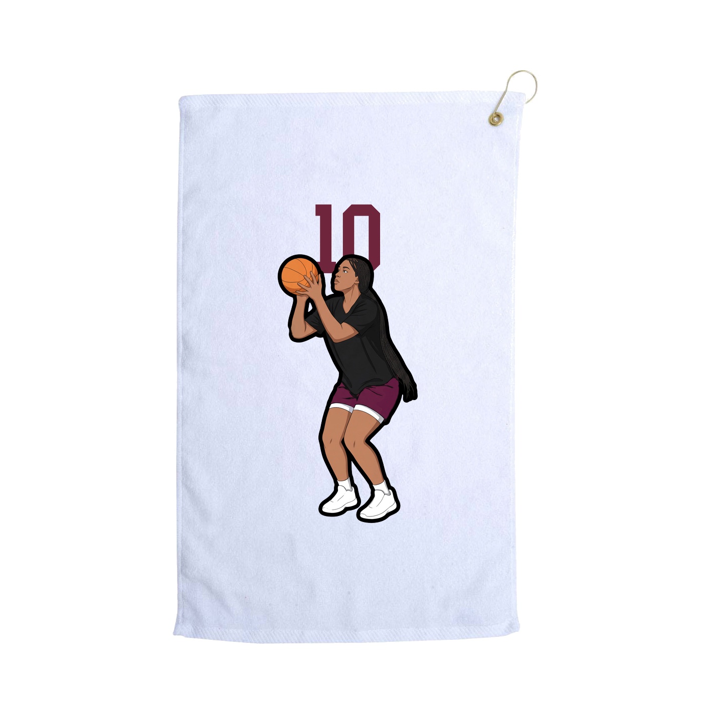 Golf Towel — Number Top in White