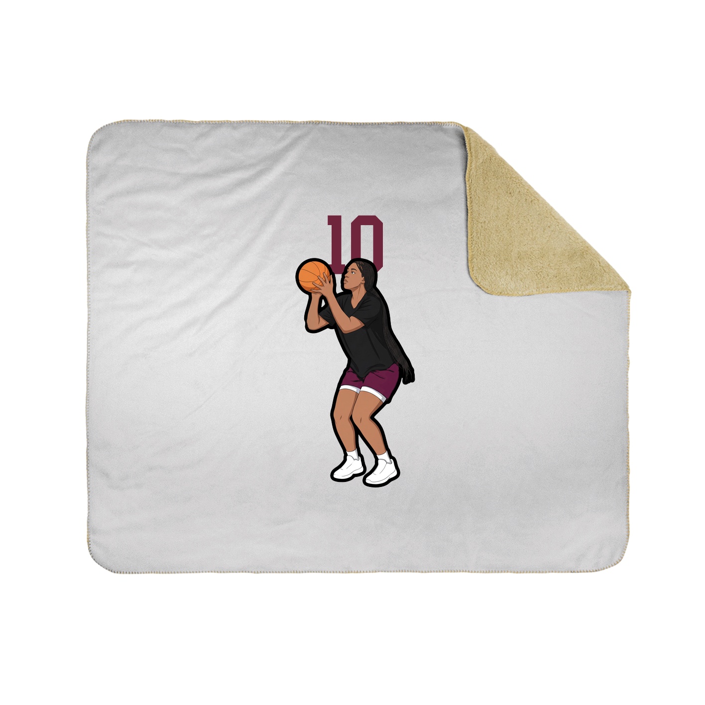 Throw Blanket — Number Top in White