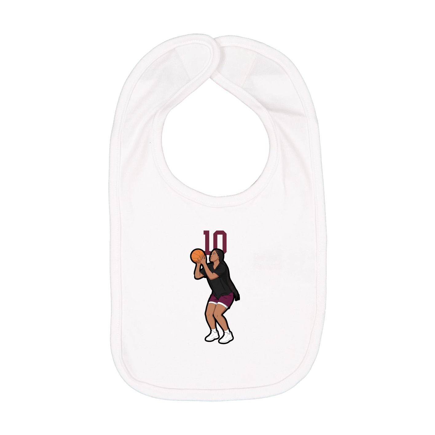 Infant Bib — Number Top in White