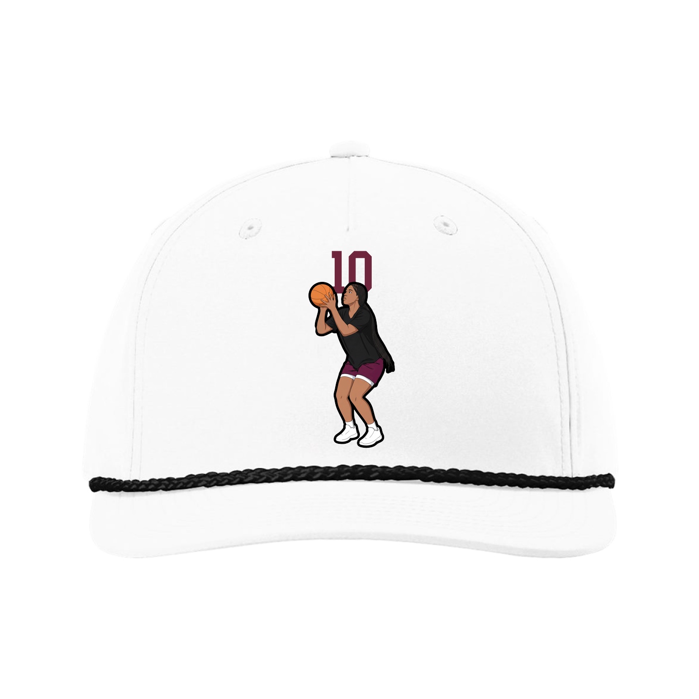 Five-Panel Classic Rope Cap — Number Top in White
