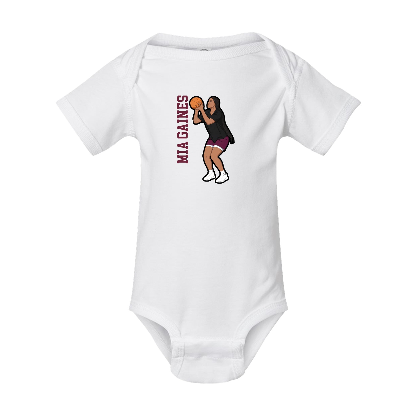 Baby Onesie — Name Vertical in White
