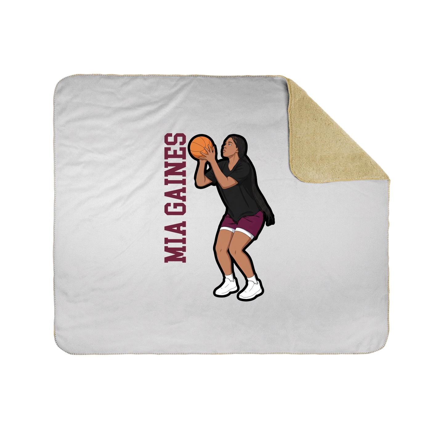 Throw Blanket — Name Vertical in White
