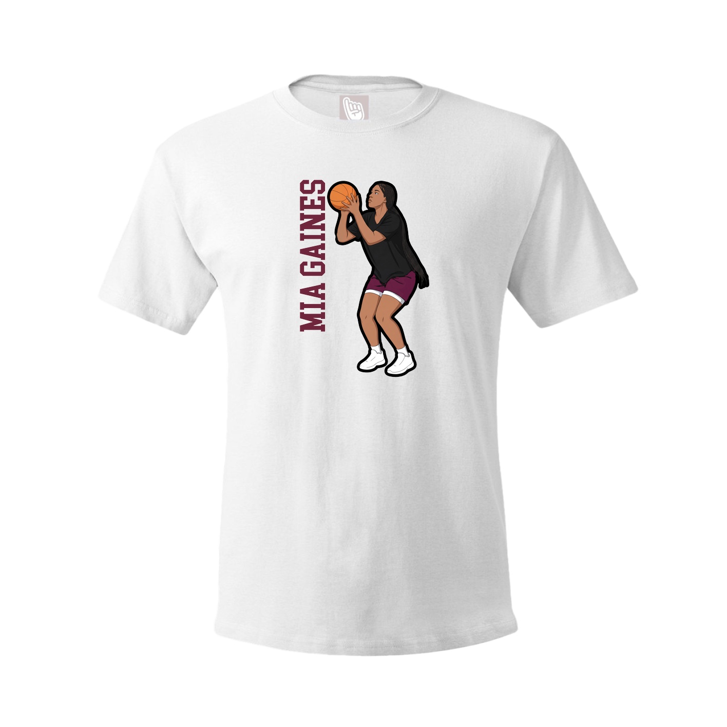 Tee — Name Vertical in White