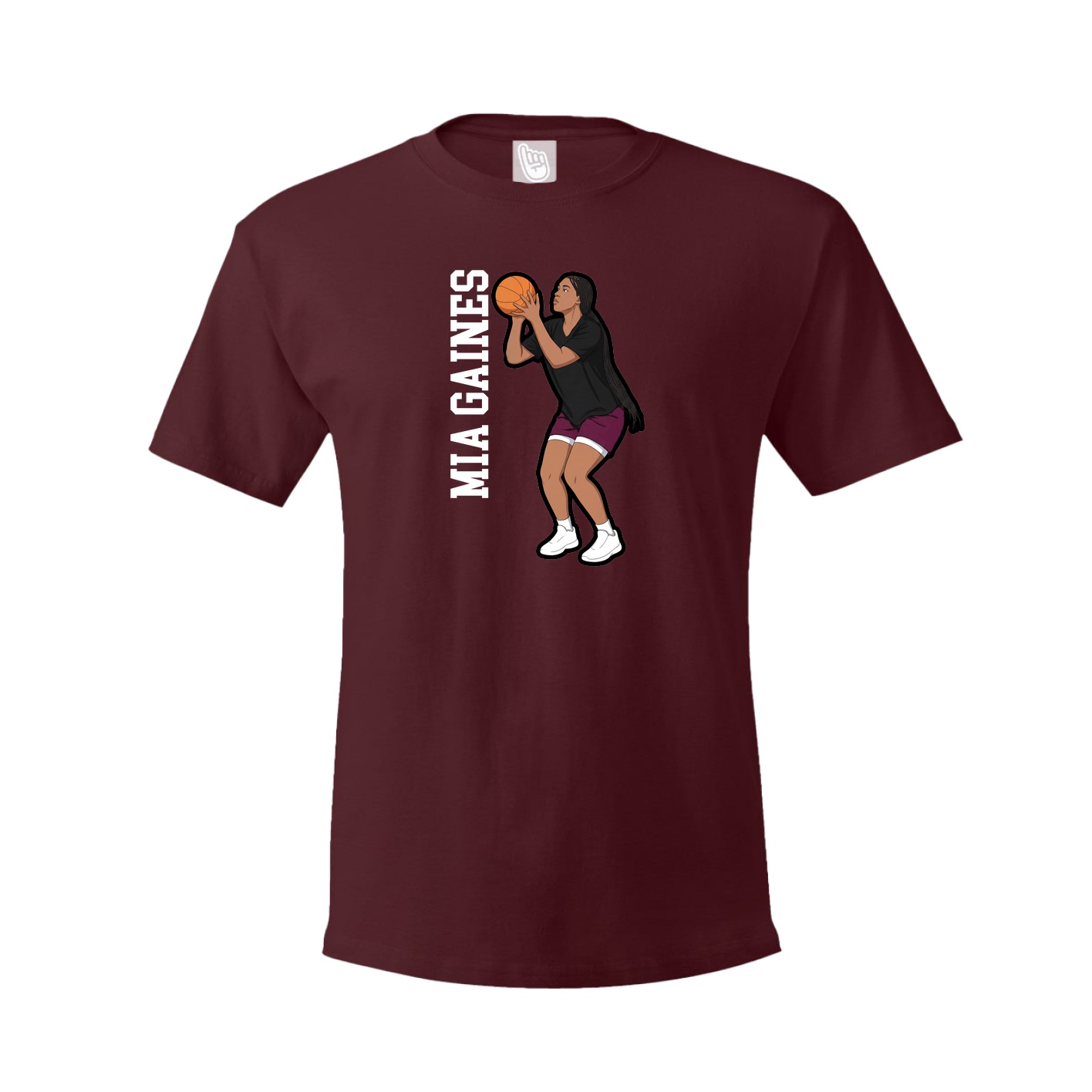 Youth Tee — Name Vertical in Maroon