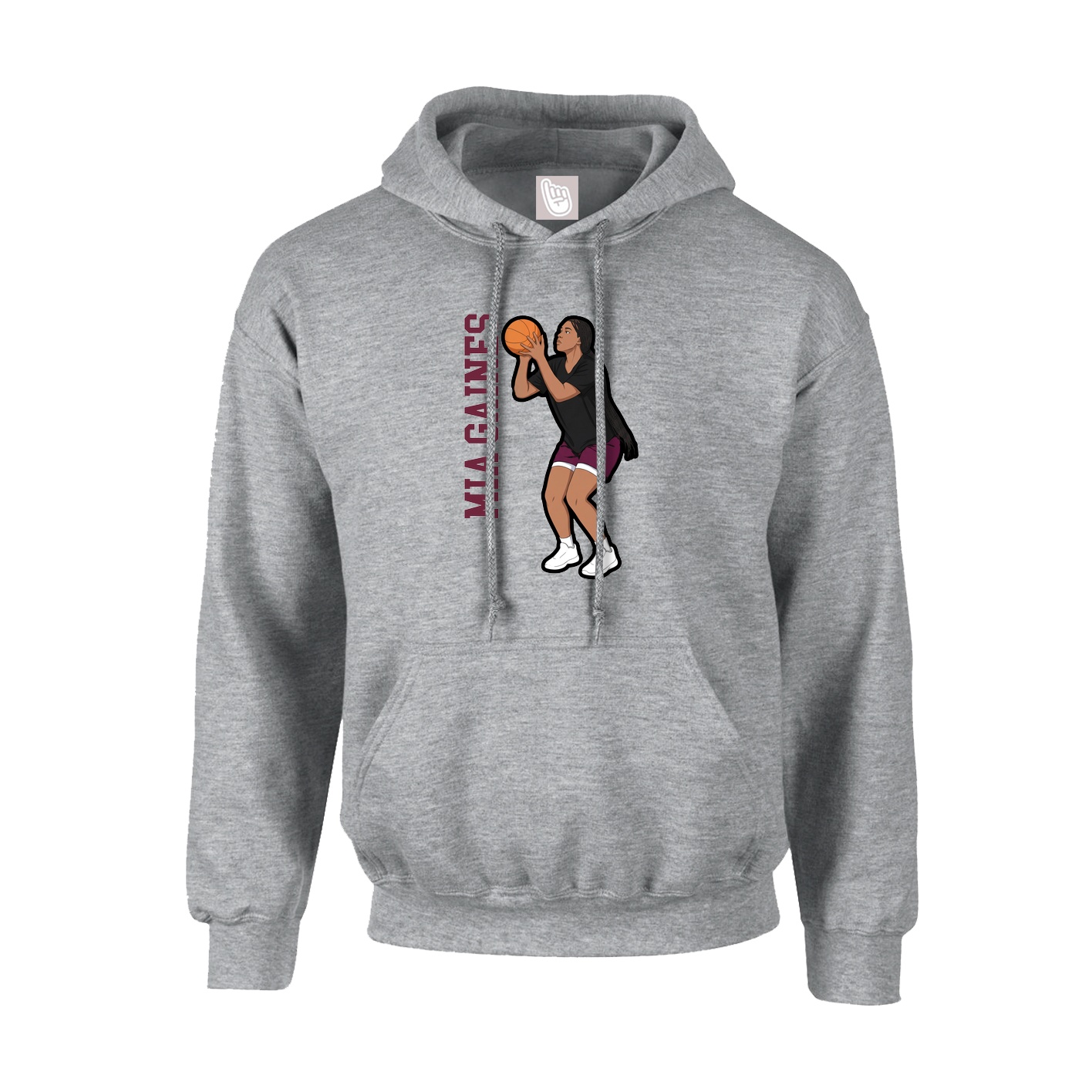 Hoodie — Name Vertical in Grey