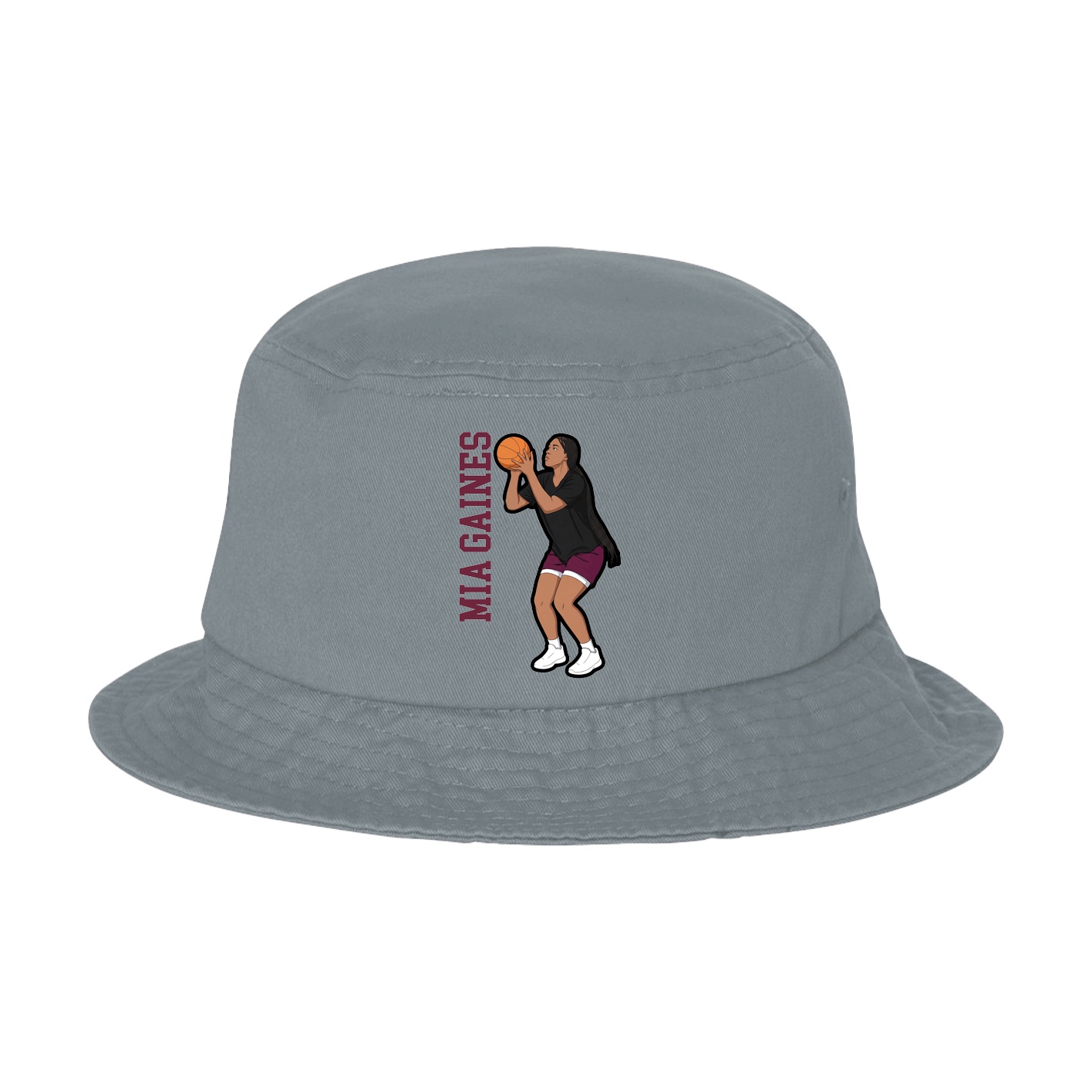 Bucket Cap — Name Vertical in Grey