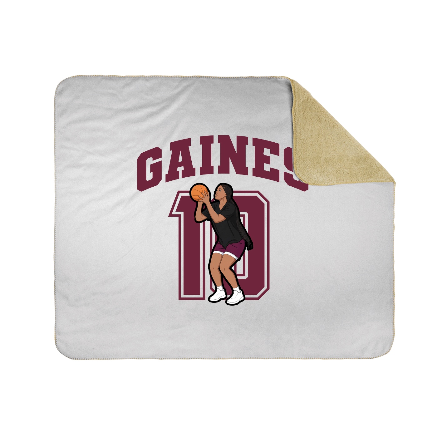 Throw Blanket — Number in White