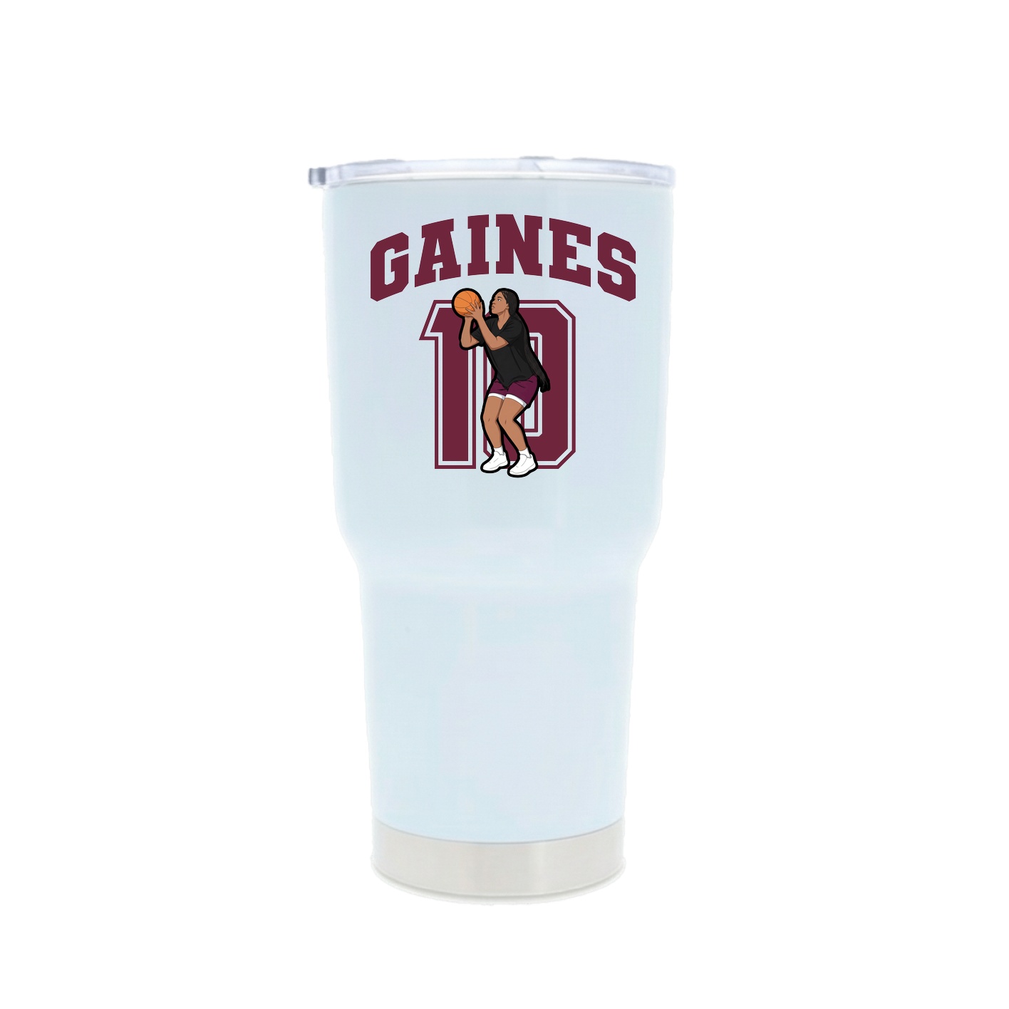 30oz Stainless Steel Tumbler — Number in White