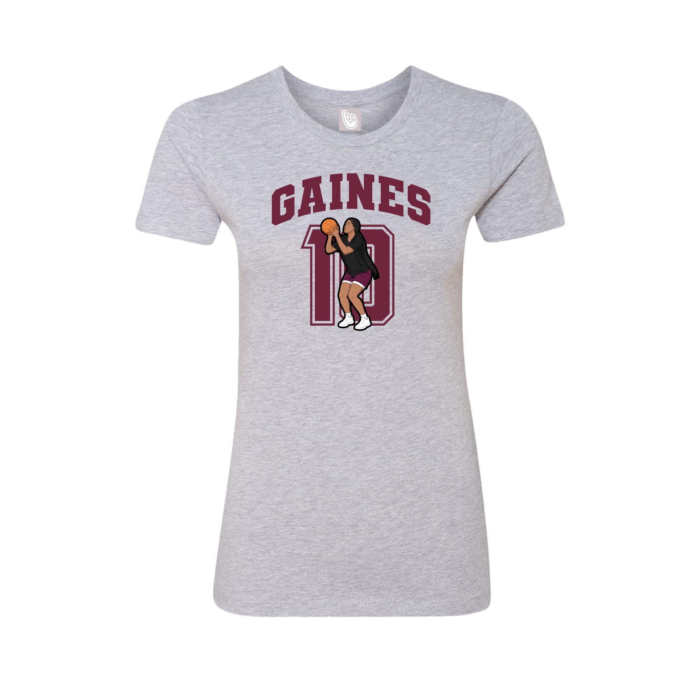Fitted Women's Tee — Number in Grey