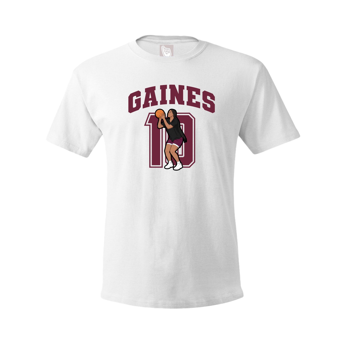 Youth Tee — Number in White