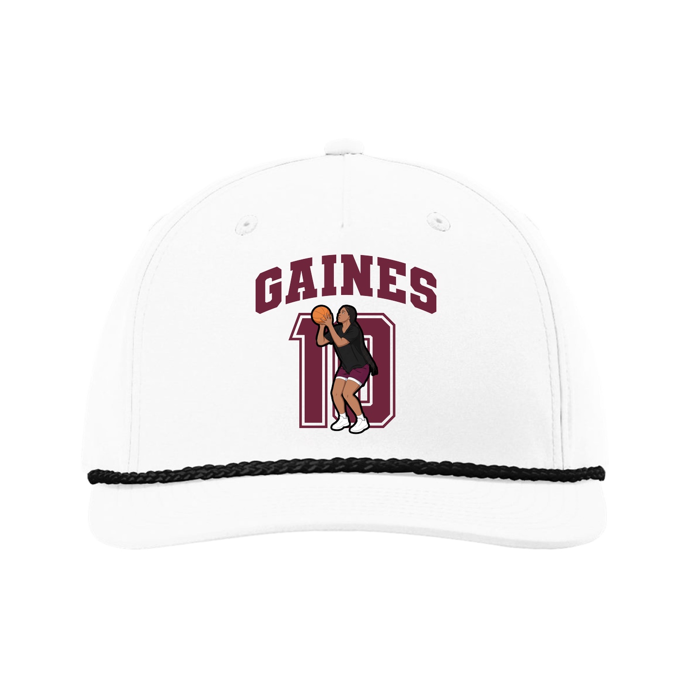 Five-Panel Classic Rope Cap — Number in White