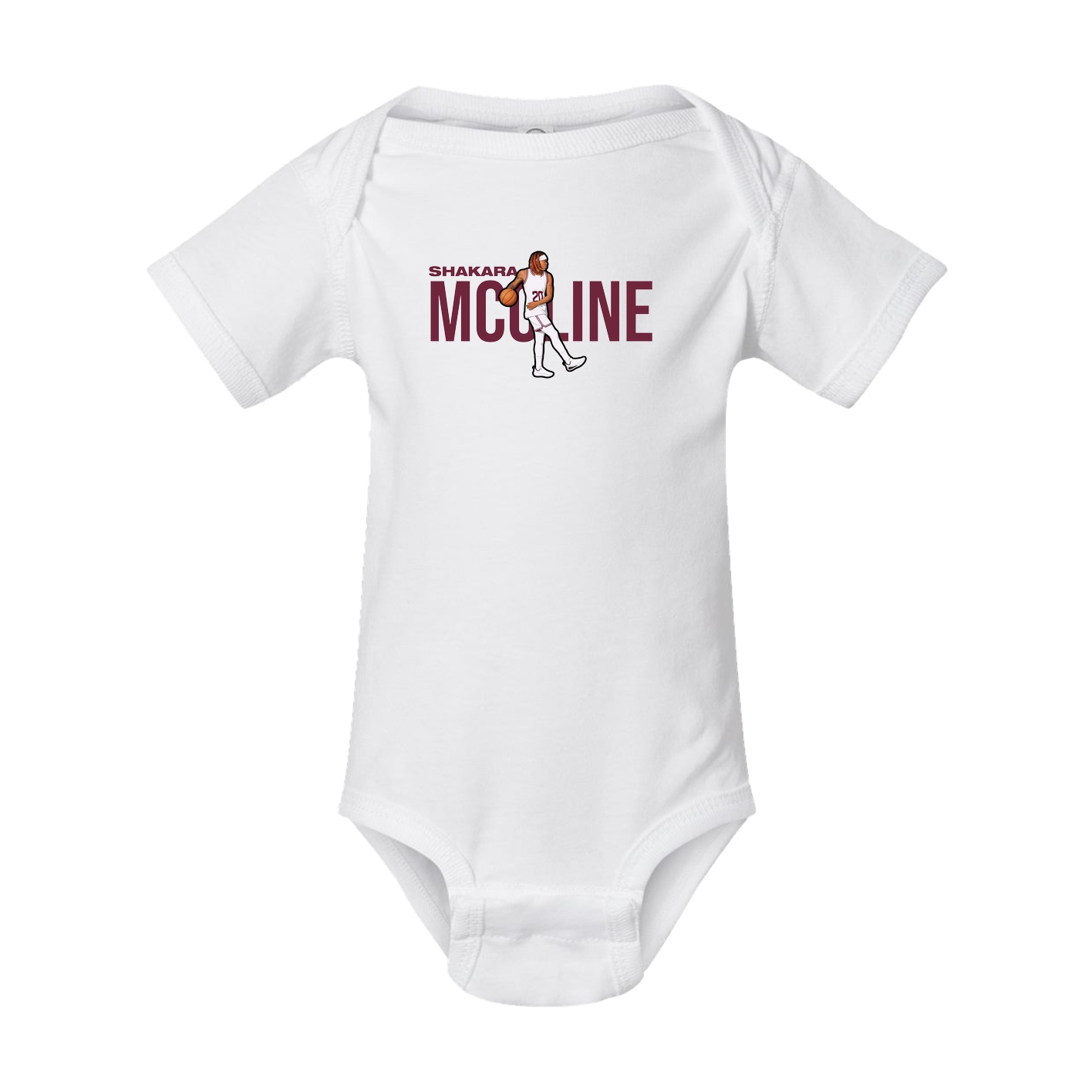 Baby Onesie — Player Name in White