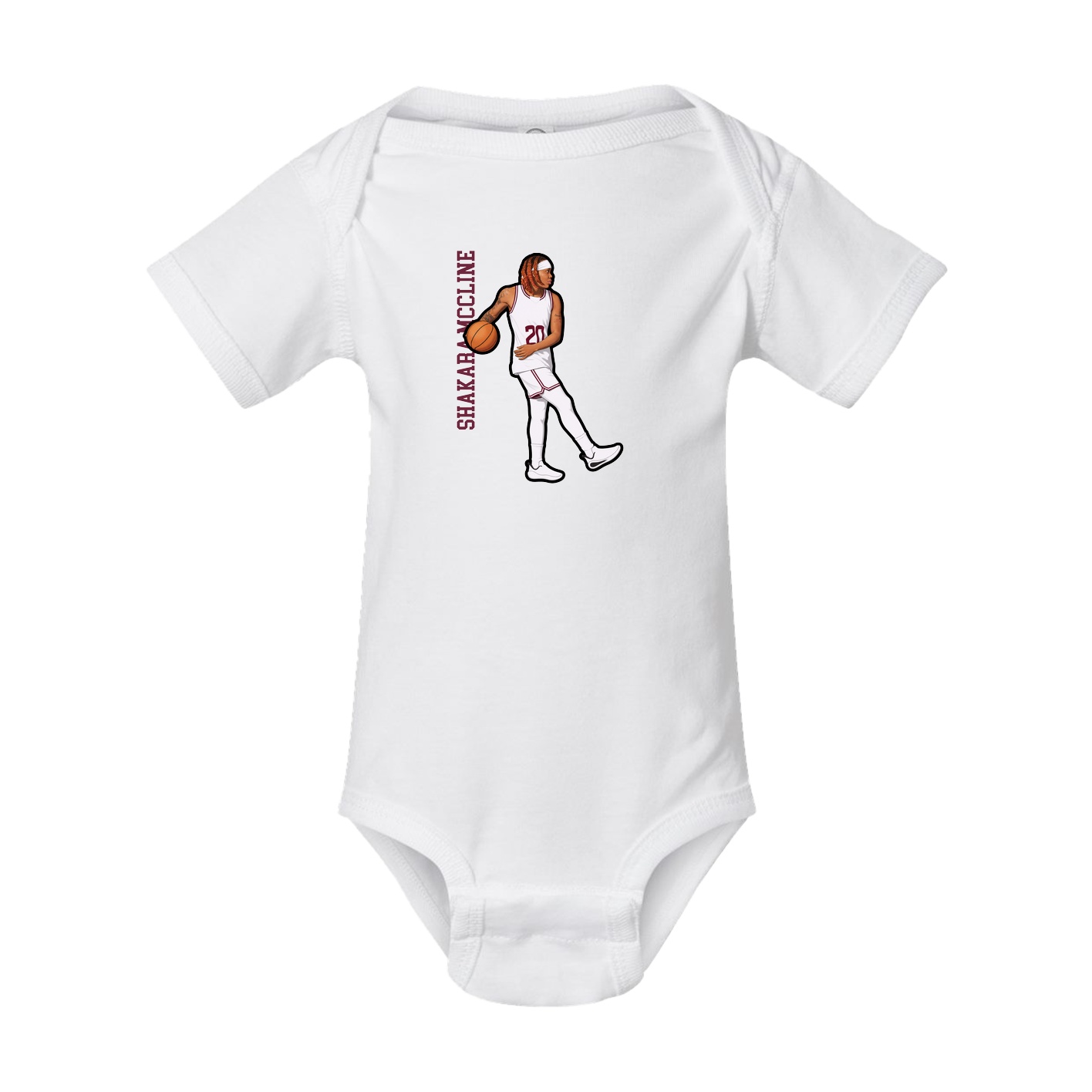 Baby Onesie — Name Vertical in White