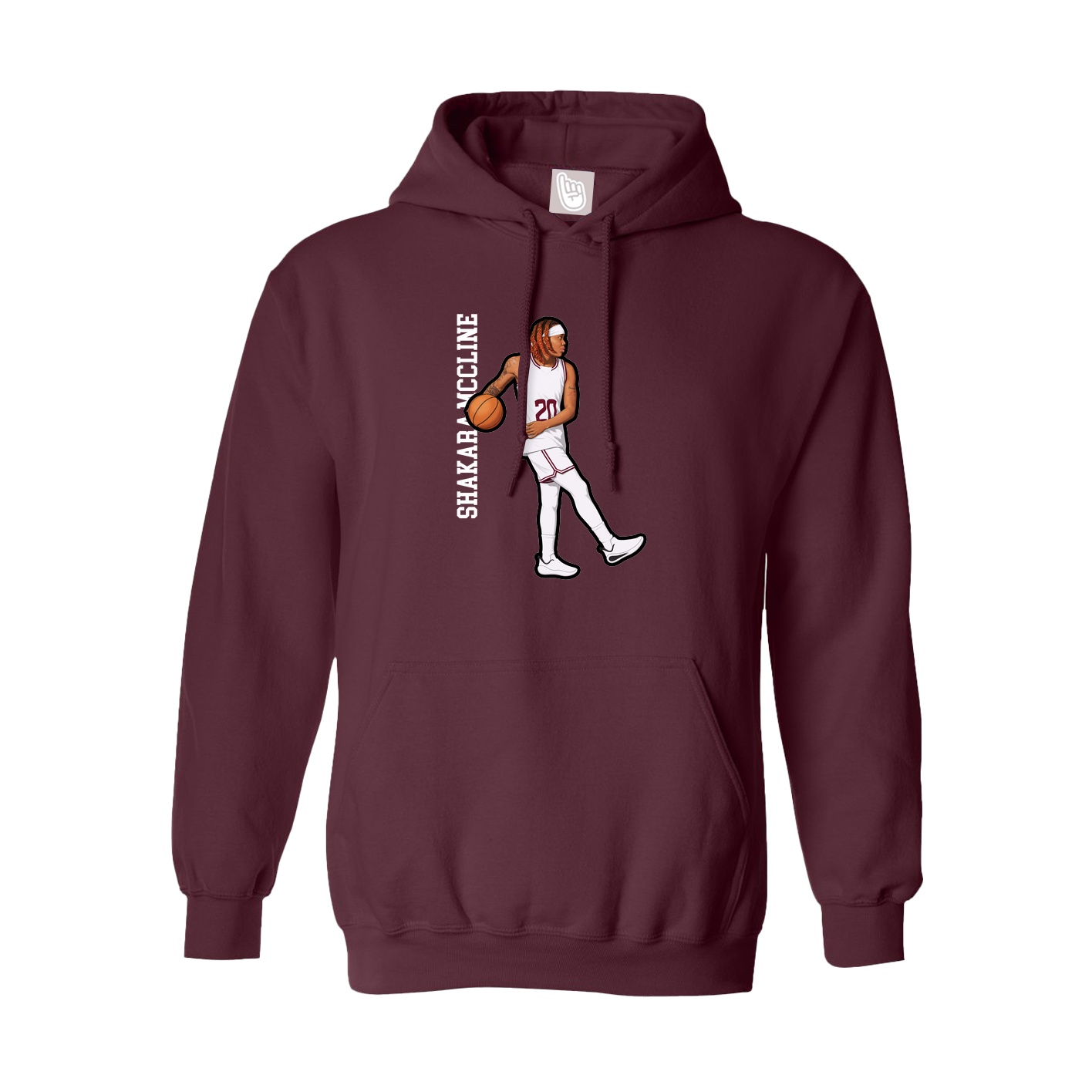 Youth Hoodie — Name Vertical in Maroon