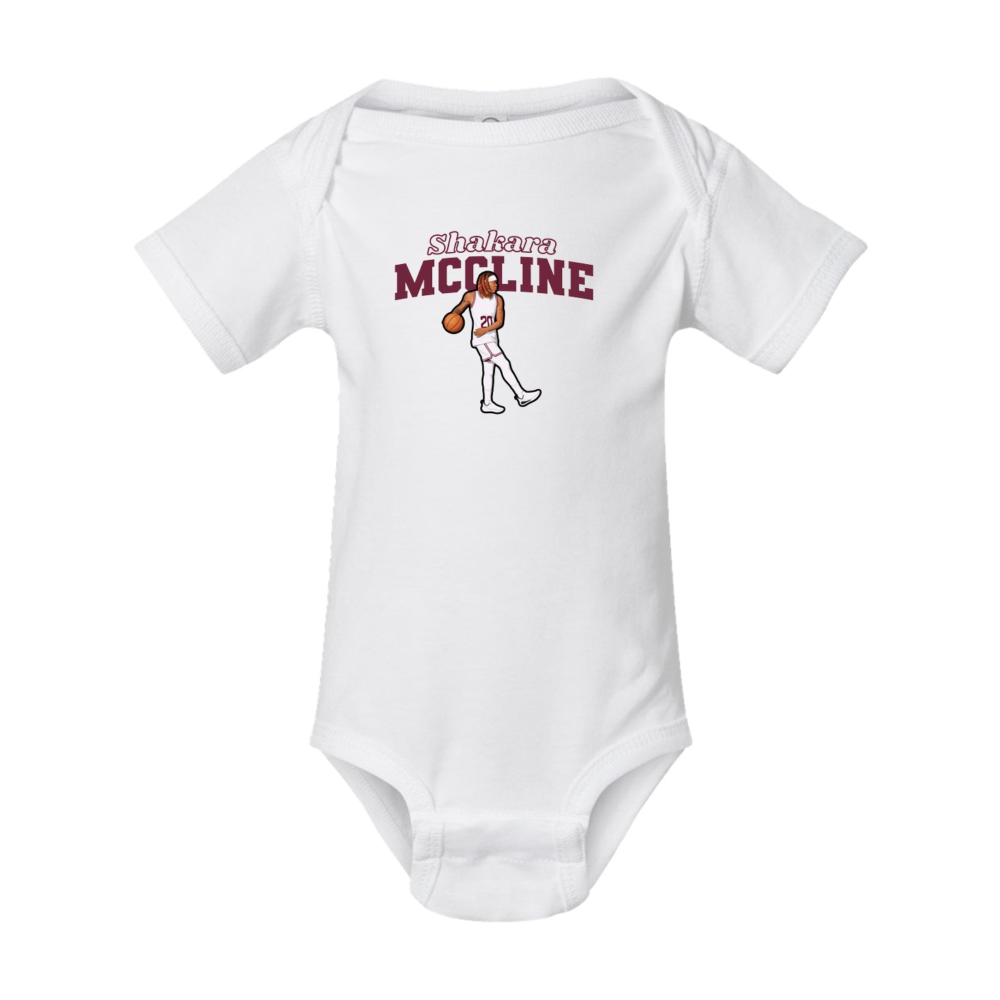 Baby Onesie — Name Arch in White