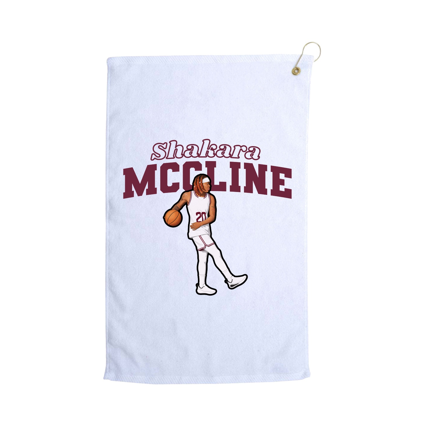 Golf Towel — Name Arch in White