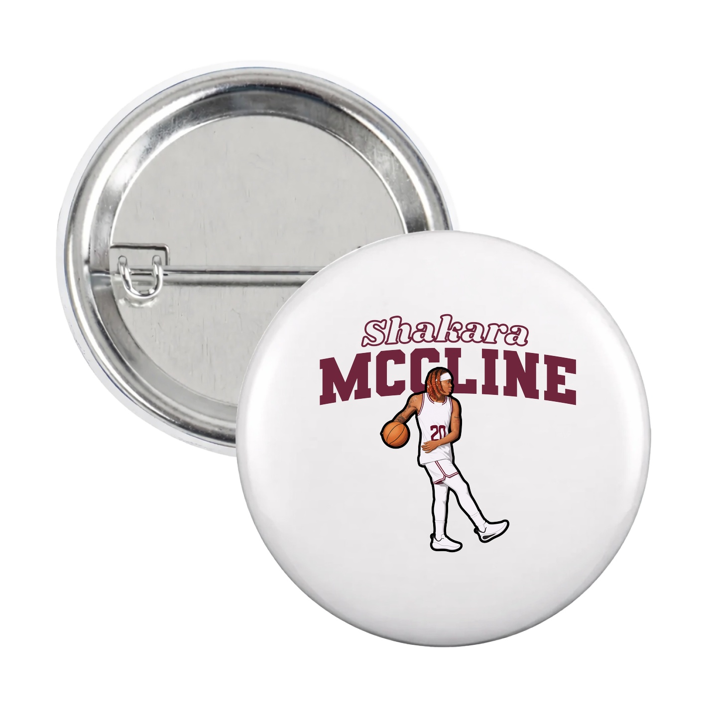 Game Day Button — Name Arch in White