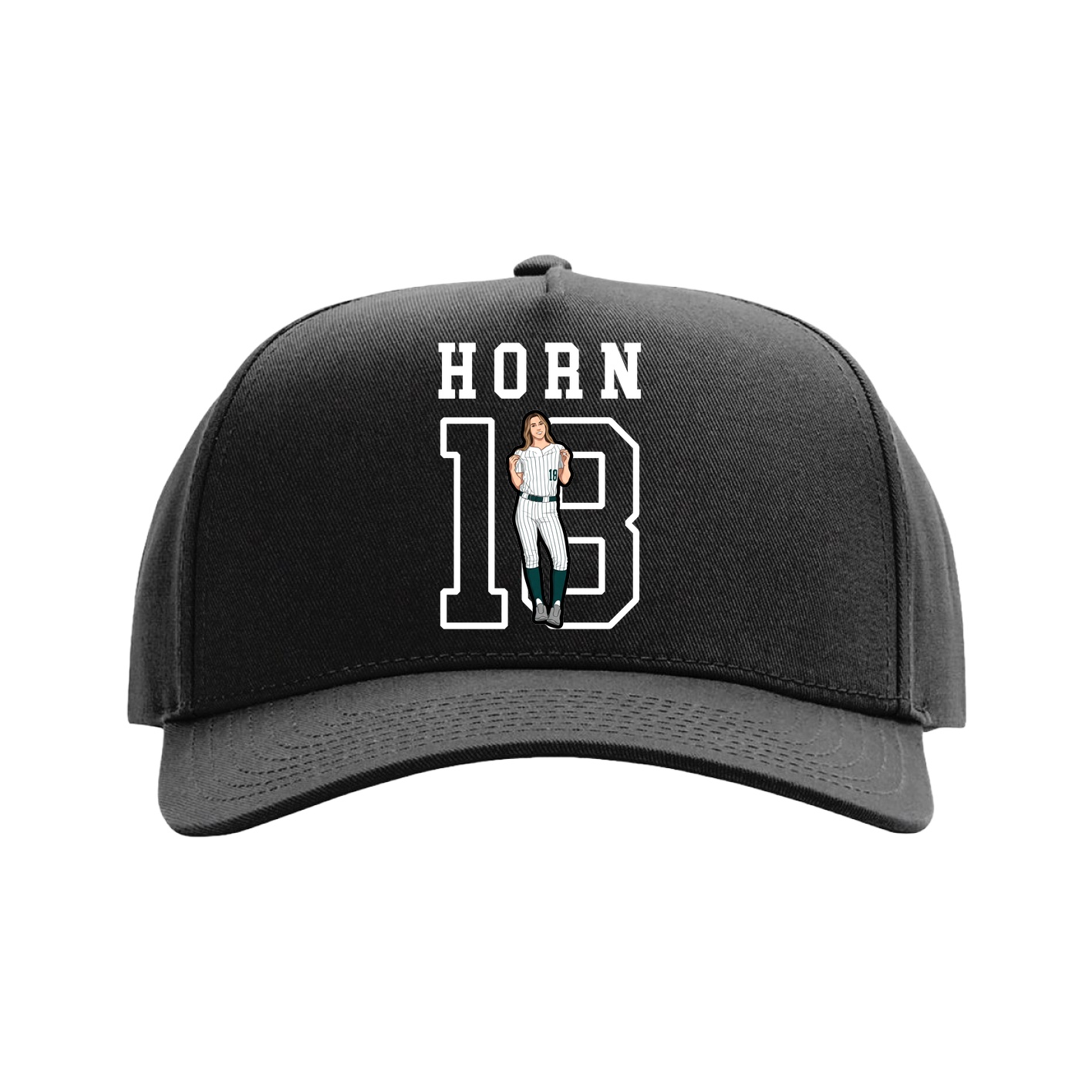Full Fabric Five-Panel Champ Cap — Shirsey in Black