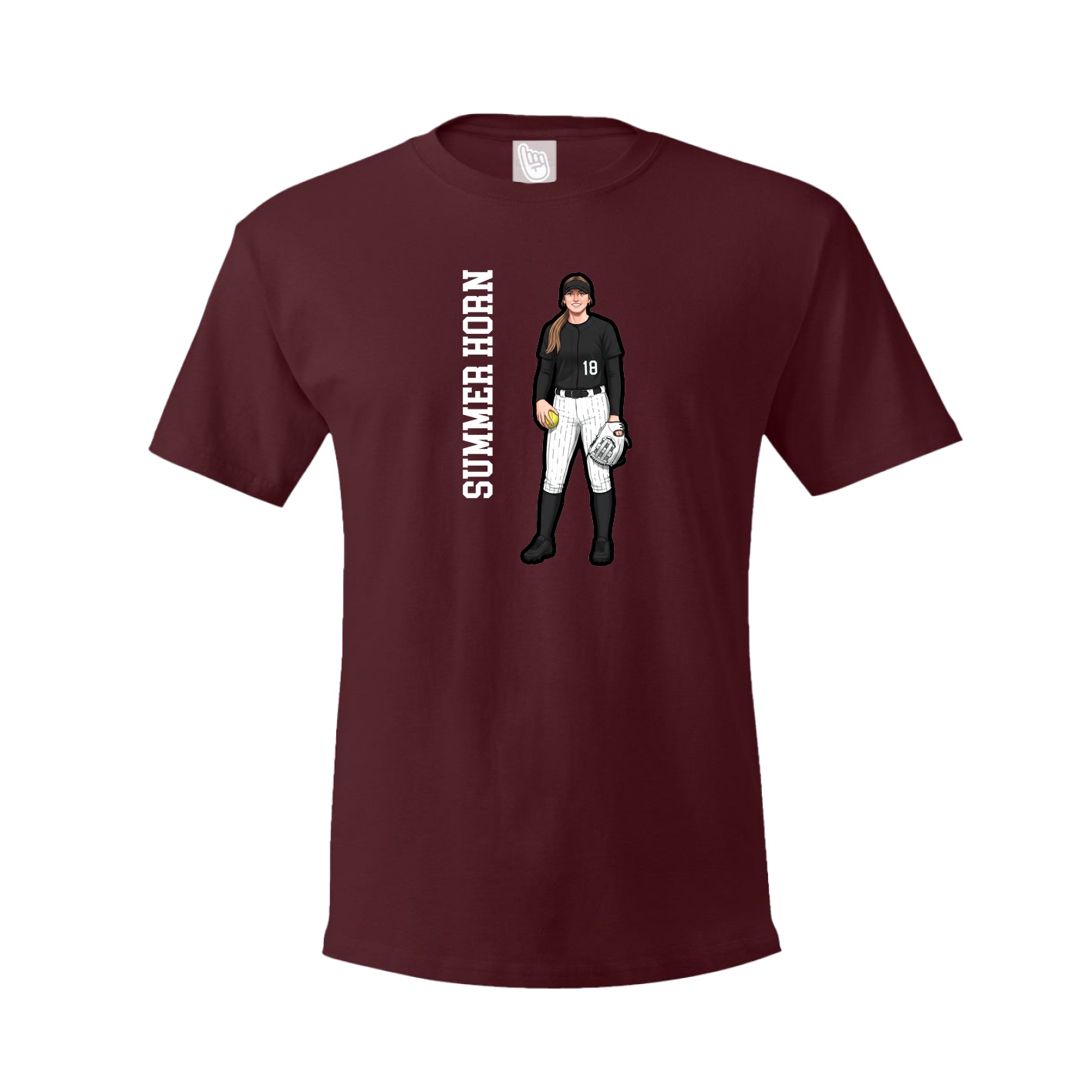 Youth Tee — Name Vertical in Maroon