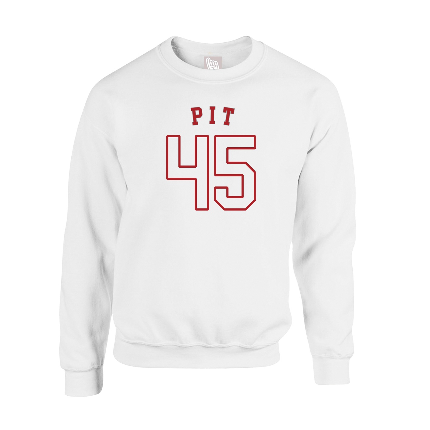 Fleece Crew — Shirsey Arch in White