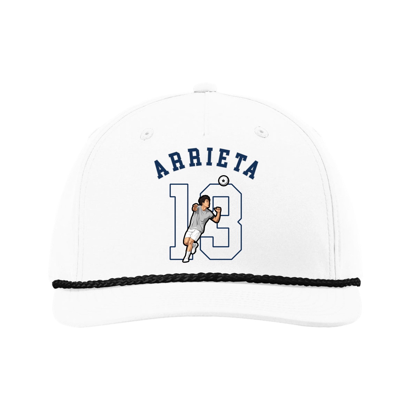Five-Panel Classic Rope Cap — Shirsey Arch in White